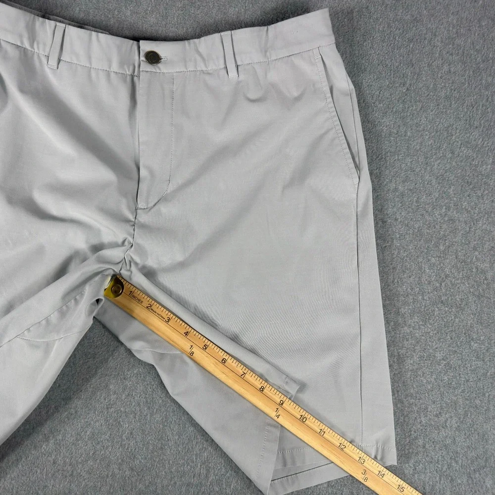 Johnnie O Mulligan Shorts Men 35 Gray Performance Stretch Preppy Golf 9